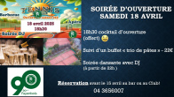 Soir&eacute;e d'ouverture - samedi 18 avril 2026